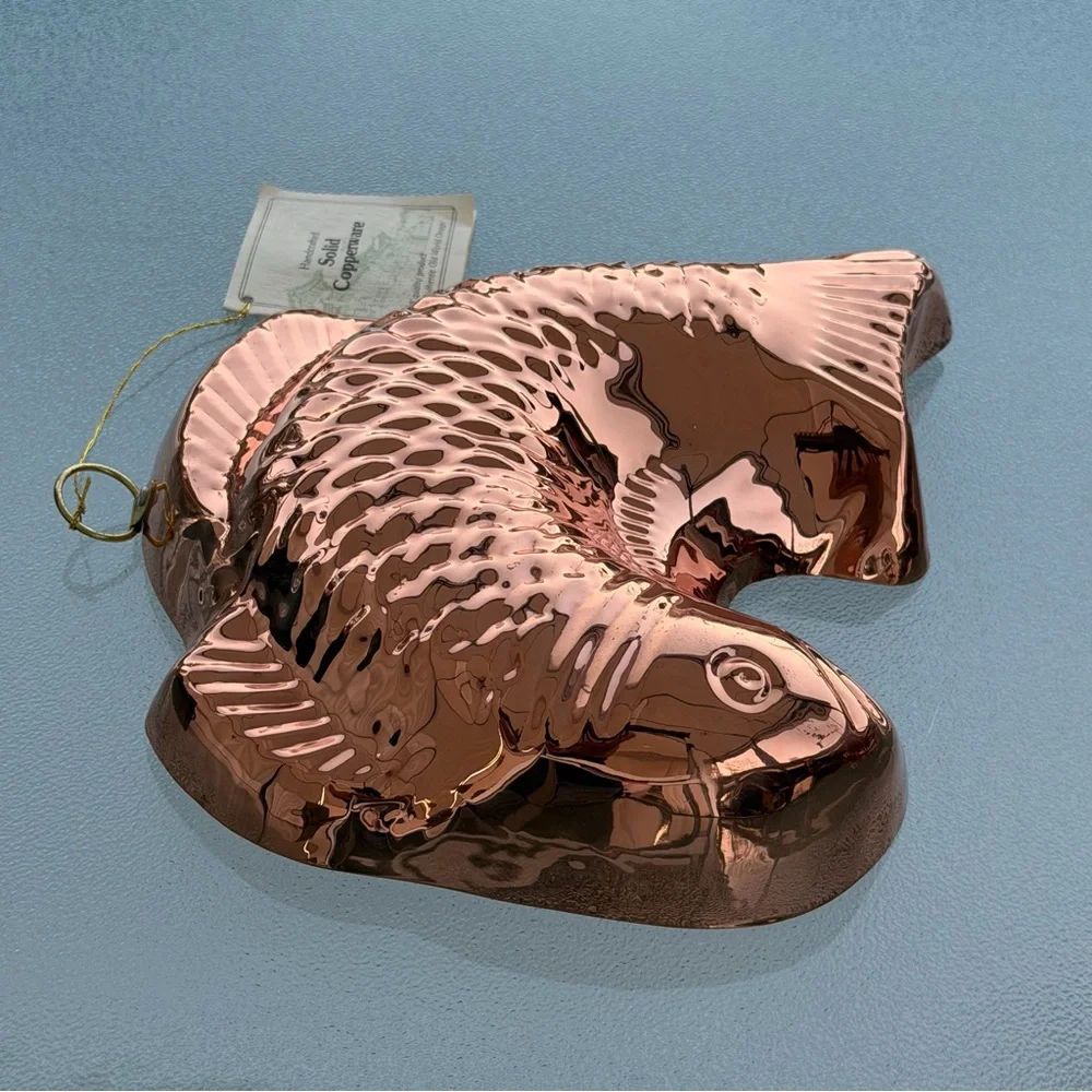 Copper Jumping Fish Jello Mold / Retro Wall Decor